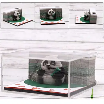 1 Gab. Gudrs Panda 3D Lapiņas Kawaii Dzīvnieku Notepad Kancelejas preces Piegādes Memo Skolas Cat Spilventiņi, Grāmatzīmes Adrese Panda Q6Q1