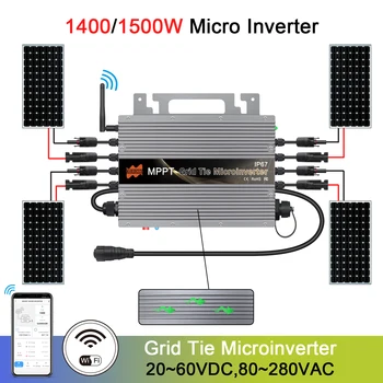 1500W Saules Grid Tie Inverter MPPT Pure Sine Wave Mikro Inverter DC 24V AC 48V 120V 220V Microinverter Converter Home Appliance