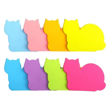 240 Loksnes Kaķis Formas Lapiņas 8 Krāsa Spilgti Krāsains Sticky Pad 30 Loksnes / Pad
