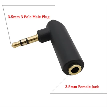 3.5 mm Sieviešu un Vīriešu Audio Stereo Adapteri, ar Zelta pārklājumu Pareizā Leņķī, 3 Polu TRS 3.5 mm Plug Jack Audio Aux Converter Savienotājs