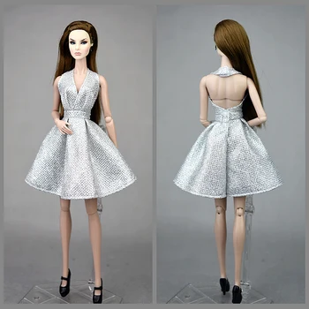 30cm lelle kleita / backless kleita svārki / sudraba kleita apģērbu vakarkleita apģērbs 30cm BJD Xinyi FR ST Barbie Lelle