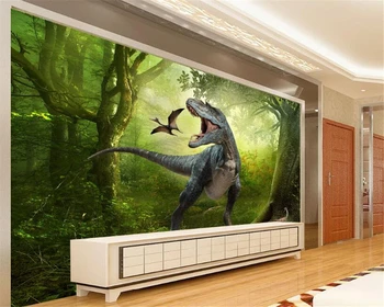3D tapetes Jurassic Park Dinozauru TV fona sienas Dzīvojamā istabā, guļamistabā, fona sienas Mājās apdare sienas Pielāgojamu