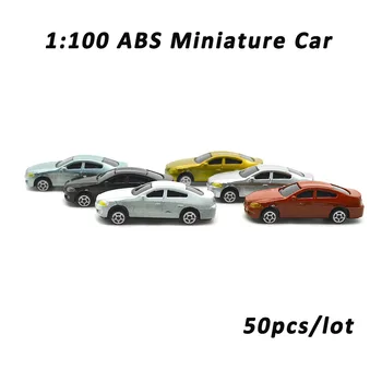 50gab 1:100 Mēroga Miniatūra Automašīnas Modeli, ABS Krāsotas Transportlīdzekļa Rotaļlietas, Arhitektūra, Celtniecības Materiāli, DIY Modeli Padarot par Diorāma