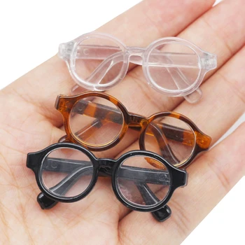 6 Punkti BJD Lelles Brilles Pārredzamu Brilles Polly Skaistumkopšanas Mezgls Cūku Cute Lelle Kārtā Taisni Brilles Mazo 4.5 cm