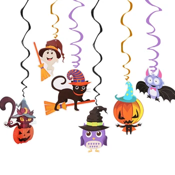 6Pcs Griestiem Karājas Virpuļot Apdare Halloween Puse Apdare Festivāls Puses Piegādes DIY Gadījumā Puse Rotājumi
