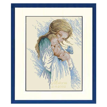 Amishop BEZMAKSAS Piegāde augstākās Kvalitātes Skaitot Cross Stitch Komplekts Ķēriens Man Mamma Bērnam Hugs Cross Stitch, Lai Māte Lan-23016