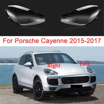 Auto Lukturu Stikls Porsche Cayenne 2015 2016 2017 Caurspīdīgu Priekšējo Lukturu Uzlieciet Objektīva Vāciņu Abažūrs Shell, Automašīnu Aksesuāri