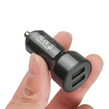 Auto Melns Apaļš Dual USB Adapteri Ātru Lādētāju, Auto Lādētāju, Dual USB USB Lādētāja
