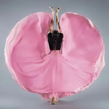 Baleta Deju Svārki Sievietēm 720 grādiem Kroku Svārki Cietā Šifona Lielās Šūpoles, Svārki, Mūsdienu Klasisko Deju Skatuves Sniegumu