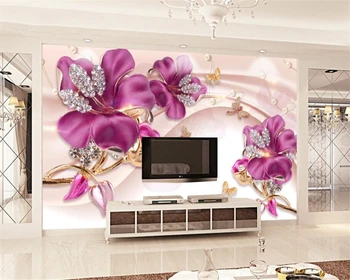 Beibehang Custom Tapetes, 3D Stereo Rozā Palīdzības Ziedu Dīvāns TV Fonā Mūra Māja Dekoratīvs Fons, 3d tapetes sienas