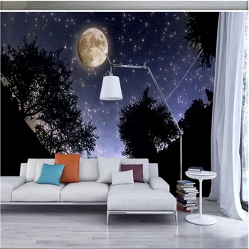 beibehang foto tapetes liela mūra sienas uzlīmes skaistu mēness skaistumu attēlu HD attēlu TV fona sienas papel de parede