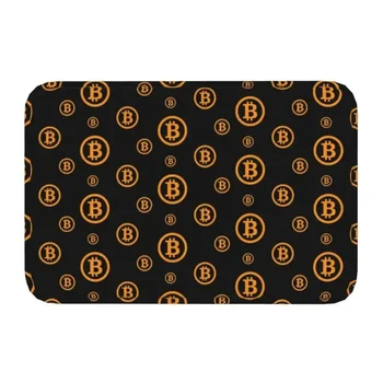 Bitcoin Logo Modelis Durvīm, Grīdas Ieejas Mat BTC Cryptocurrency Blockchain Virtuve, Vannas istaba Doormat Guļamistabas Paklāju Paklāju