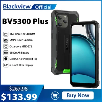 Blackview BV5300 Plus Izturīgs Viedtālrunis Android 13 Octa-core G72 6.1