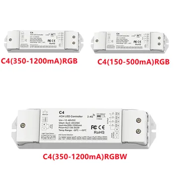 C4 RGB RGBW LED reostats, 2.4 G hz 4CH RF CC Kontrolieris (Push Dim) led kontrolieris viena/divu krāsu/RGB/RGBW led lentes DC12-48V