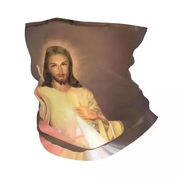 Dievišķā Žēlsirdība Kakla Gaiter Sievietes Vīrieši UV Sejas aizsargu Ziemas Jēzus galvas apsējs Šalle Slēpošanas
