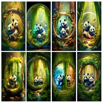 Dimanta Krāsošana Panda Pāris 5D Diy Dimanta Izšuvumi Dzīvniekiem, Liela Izmēra Pilnībā Mozaīkas Kristāla Glezna Roku darbs Dāvanu Home Art