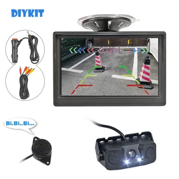DIYKIT 5 Collu TFT LCD Auto Monitors Ūdensizturīgs Video Autostāvvieta Radara Sensors Automašīnu Atpakaļskata Kamera