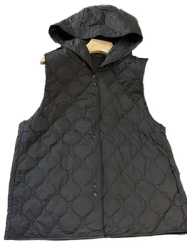 Dūnu jaka veste stand-up apkakle īss zaudēt versija kapuci dizaina siltu un ērtu 2023 ziemas jauno 1027