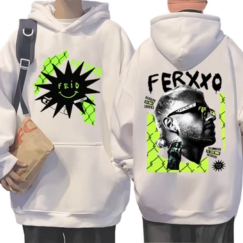 Feid Ferxxo pelēkā vārna Vīrieši Sievietes ' s komplekti hip hop streetwear Vilnas Sviedri džemperis ar garām piedurknēm hoodies Unisex Krekls ar kapuci