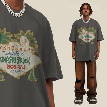 Hiphop Leader Top Kvalitātes Kokvilnas 3D Drukāšanas Harajuku Kokosriekstu Palmu Skrituļdēļi Hip Hop Lielajam T Krekls Vīriešiem Grinch Streetwear