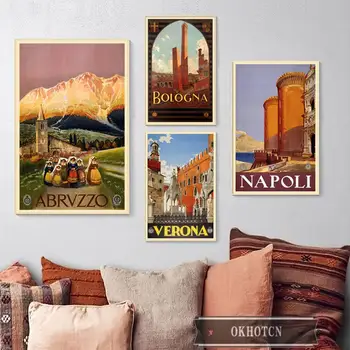 Itālija, Verona Capli Ainavu Kanvas Glezna Vintage itālijas Ceļojumu Plakātu Sienas Art Attēlus Dzīvojamā Istaba Guļamistaba Dekori