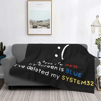 Izdzēst System32 Programmētājs Dāvanu Adīta Sedziņa Izplūdušas Mest Segu Gulta Dīvāns Iespiesti Mīksts, Silts Pārklājs