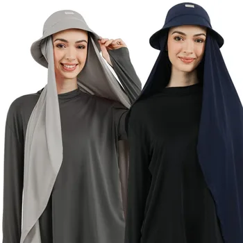 Jauno Musulmaņu Sievietes No Spaiņa Cepuri Ar Šifona Hijabs Vasaras Sporta Cepurīte Ar Šifona Hijab Ready-To-Wear Instant Hijab Islāmu Lakatu