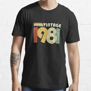 Jaunu Vintage 1981 40. Dzimšanas dienas Dāvanu Problemātisko Dizaina T-Krekls Kokvilnas Vīriešu t-veida Krekls Baltā T Krekli Pasūtījuma Aldult Pusaudžu Unisex