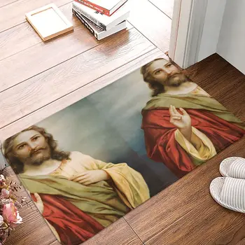 Jēzus Kristus neslīdoša Doormat Glezna viesistabā, Virtuvē Welcome Mat Paklājs Mājas Modelis Dekori