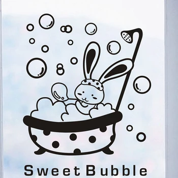 Karikatūra Patterm Dušas Stikla Durvju Uzlīmes Zaķis Sweet Burbulis Sienas Uzlīmes Cute Dzīvnieku Ūdensnecaurlaidīgs Bērnu Vannas Istabas Dekori Mākslas Uzlīmēm
