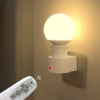 Laiks, kurā Ar Slēdzi Spraudni Sienas Rozetē Guļamistabas Gultas Lampa, Lampas Turētājs LED Tālvadības Gaismas