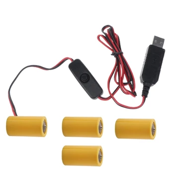 LR14 C Akumulatoru Separatorus USB Barošanas Kabelis ar Slēdžiem Nomainīt C LR14 Baterijas Elektriskās Rotaļlietas Lukturīti Pulkstenis