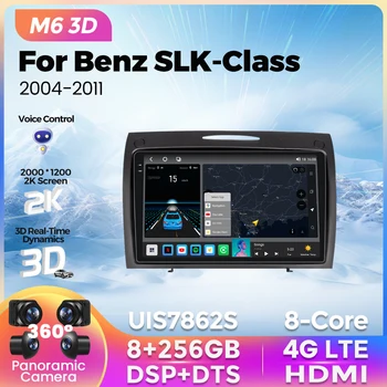 M6 Plus Android Auto Ekrāns Mercedes Benz SLK Klases R171 2004. - 2011. gads SLK200 SLK280 SLK300 Bezvadu Carplay Auto GPS 4G LTE, Wifi