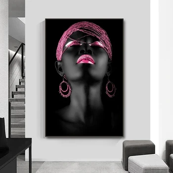 Mūsdienu Anotācija Sienas Mākslas Audekls Gleznošanai Āfrikas Elegantas un Skaistas Sievietes, Plakātu Izdrukas Attēlu, lai Telpa Mājas Sienu Apdare