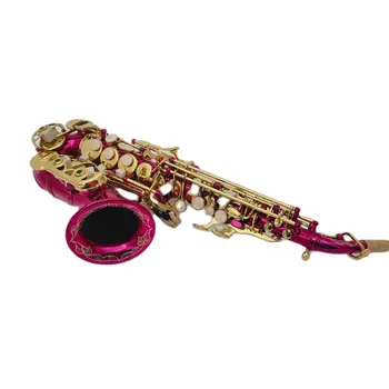 New augstas kvalitātes mazas līkas soprāna saksofons B-atslēga shell atslēgas red ķermeņa misiņa profesionālu mūzikas instrumentu ar lietā