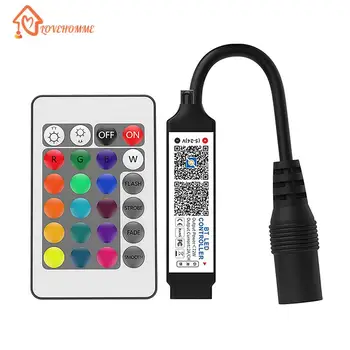 Novatoriskas Mini Bluetooth Saderīgu Kontrolieris LED Gaismas Sloksne Laiku Slēdzis Vairākas Mūzikas Režīms RGB Smart APP Kontroles