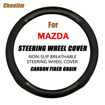 Oglekļa Šķiedras+Ādas Automašīnas Stūres Rats Segumu 38CM neslīdoša nodilumizturīga Sviedru Absorbējošu Attiecas Par Mazda CX-5