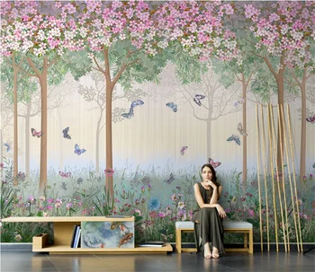 papel de paredcustom Amerikāņu ziedu 3d tapetes dukuru red dzīvojamā istabā TV fona sienu tapetes, sienu krāsošana