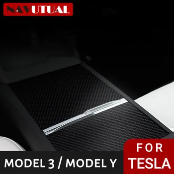 Par Tesla Model 3 Highland Center Console Wrap Cover Komplekts, Oglekļa Šķiedras Tikai Fit Jauna Centra Konsole 2023-2024