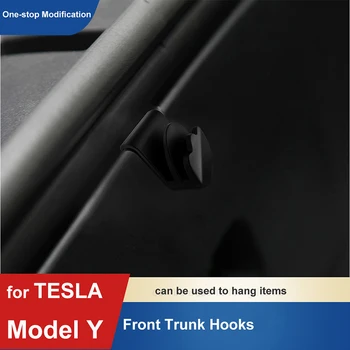 Par Tesla Model Y 2gab Automašīnas Priekšējā Bagāžnieka Uzglabāšanas Āķi Jumta Pakaramo Turētājs Klipus Leņķis Pret Šūpošanās Uzglabāšanas Plaukts Piederumi