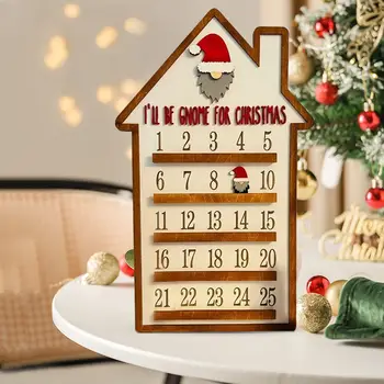 Priecīgus Ziemassvētkus Koka Skaits Nosaka Kalendāra Santa Claus Kalendāra Rotājumi Mājās Rakstāmgalda Apdare Laimīgu Jauno Gadu Dāvanu