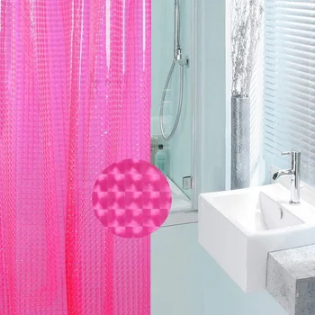 Rozā krāsa Dušas Aizkars Vannas istaba Ūdensizturīgs EVA 3D Aizkari 180x180cm
