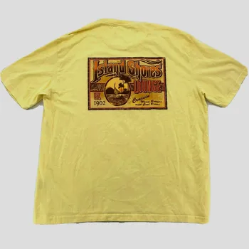 Salu Krastos Lounge Vīriešu Krekls 2XL Dzeltenās Frontes Atpakaļ Cruisin Pludmali, Valkāt Sērfot garas piedurknes