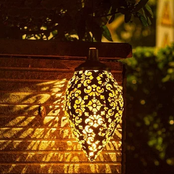 Saules Powered LED Marokas Karājas Laternu Retro Marokas Modelis Projekcijas Lampas, Āra, Dārza Dekori Pasaku Gaismas Komplekts
