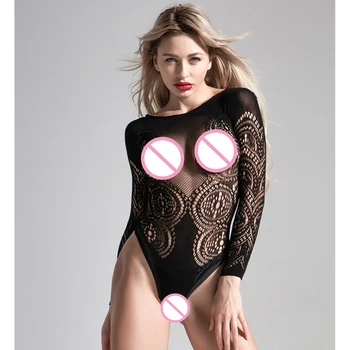Seksīga Sieviešu Acu Skatīt Caur Bodysuit Tērpos Erotiska Viedokļa Apakšveļa Dāmas viengabala Fishnet Ķermeņa Uzvalks Apģērbi