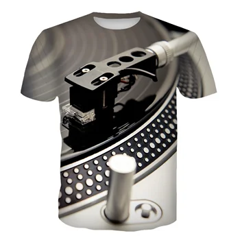 Sieviešu/Vīriešu Mūzikas Vinilplašu Smieklīgi 3D Druka T-Krekls