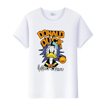 Smieklīgi Disney Multfilmu Top Mickey Mouse Donald Duck Sieviešu Lakrosa Y2K Baltas Drēbes Vasaras Tshirt Plus Lieluma Goth Blūze Vīriešu T-krekli