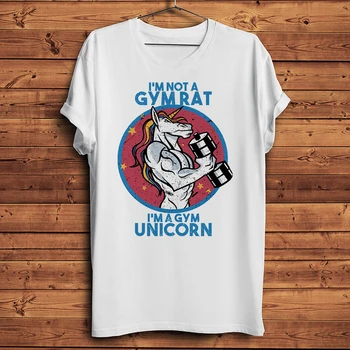 Sporta Muskuļu apmācību Unicorn Smieklīgi Gadījuma Dienas T Krekls Vīriešiem ar Īsām Piedurknēm T Unisex Elpojošs Streetwear Tee