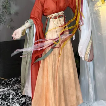 Sākotnējā Wei Jin Stila Hanfu Kleita Sieviešu Platām Piedurknēm Ziemeļu Dienvidu Dinastijas Lielā Piedurknēm Ķīniešu Stilā Astoņas Šķeltie Svārki