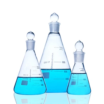 Trīsstūrveida kolbā 50-250ml Stikla koniskā pudeles aizbāzni ķīmisko eksperimentu Ķīmiskā instruments, Stikla, konusveida pudele